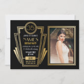 1920年のアールデコ誕生日パーティー写真招待状ギャツビー 招待状 (正面)