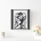 1920年のアールデコ「ダンサー」 スクエア壁時計 (ホーム)