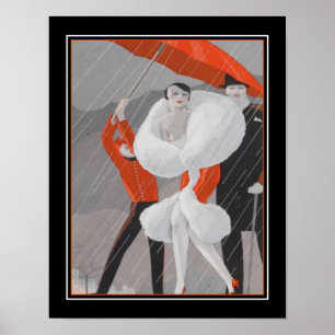 1920年のアールデコ「雨の日」 ポスター