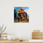 1920年のイギリス人リヴィエールによる虎狩りの絵 ポスター (キッチン)