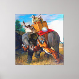 1920年のイギリス人リヴィエールによる虎狩り キャンバスプリント