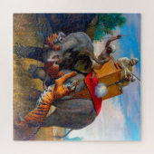 1920年のイギリス人リヴィエールによる虎狩り ジグソーパズル (横)