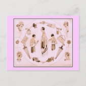 1920年のエレガントファッション ポストカード (正面)