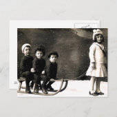 1920年のクリスマスポストカード シーズンポストカード (正面/裏面)