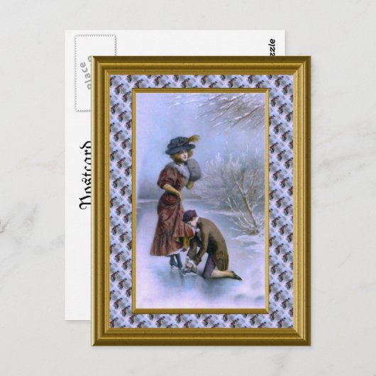 1920年のスケートの修理 ポストカード (正面/裏面)