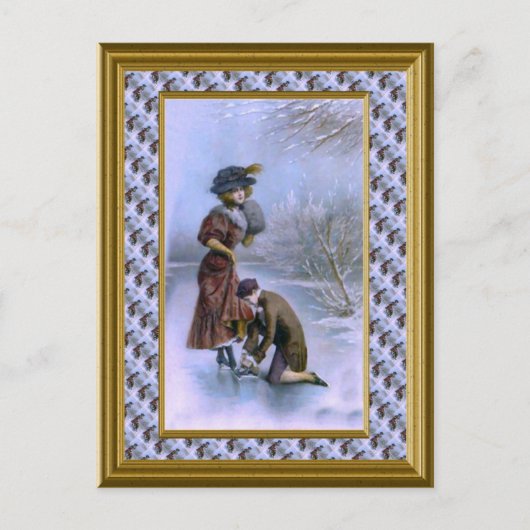 1920年のスケートの修理 ポストカード (正面)