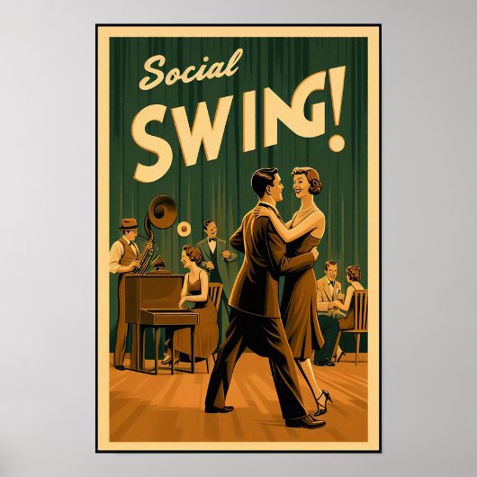 1920年のソーシャルスイングダンスヴィンテージポスター ポスター (正面)