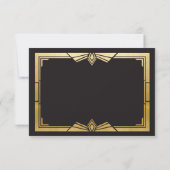 1920年のデート·ウエディング·パーティーの金ゴールド招待状 セーブザデート (裏面)