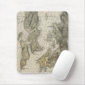 1920年のナラガンセト湾ニューポートのRI港の図表 マウスパッド (マウス)