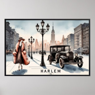1920年のニューヨーク・シティ・ヴィンテージ・ポスターのハーレム ポスター
