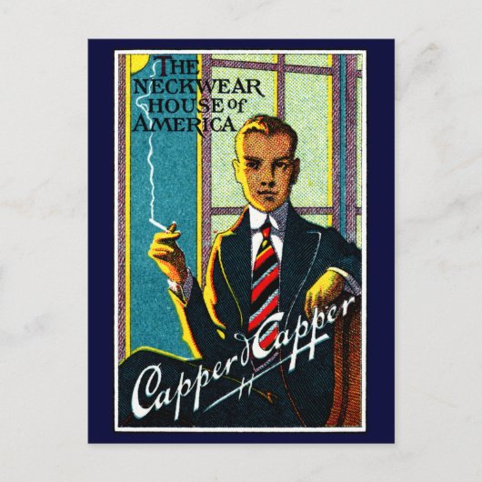 1920年のヴィンテージメンズタイ ポストカード (正面)