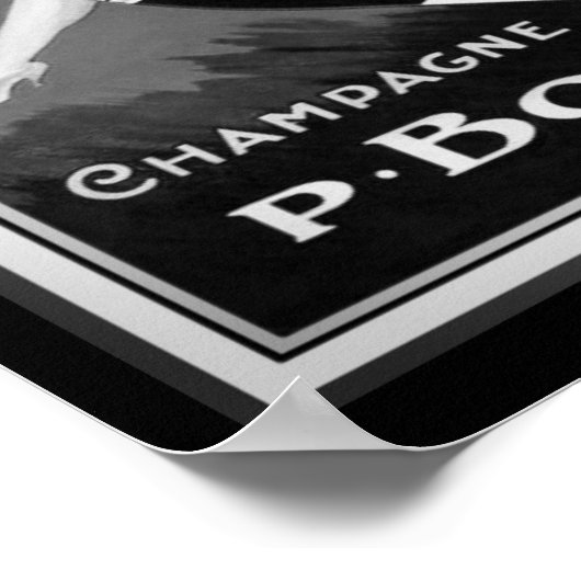 1920年のヴィンテージ「P.ブテット」シャンパンアド ポスター (角)