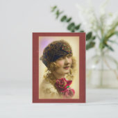 1920年の女の子はがき ポストカード (スタンド正面)