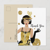 1920年の女の子案内、ギャツビ感謝していー君 インビテーションポストカード (正面/裏面)