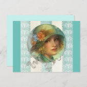 1920年の少女はがき ポストカード (正面/裏面)