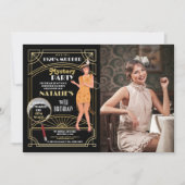 1920年の殺人事件の謎誕生日写真パーティーデコ 招待状 (正面)