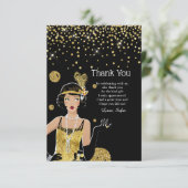 1920年の派手な女の子ギャツビー、アールデコ サンキューカード (スタンド正面)