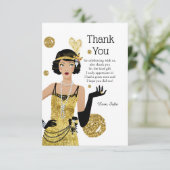 1920年の派手な女の子ギャツビー、アールデコ サンキューカード (スタンド正面)