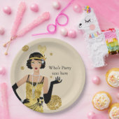 1920年の派手な女の子ギャツビー、アールデコ ペーパープレート (パーティー)