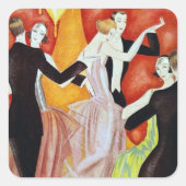 1920年の踊りカップル スクエアシール (正面)
