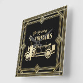 1920年のRoaring 20のアートデコ スクエア壁時計 (傾斜)