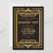 1920年アートデコ殺人ミステリー誕生日 招待状 (正面)