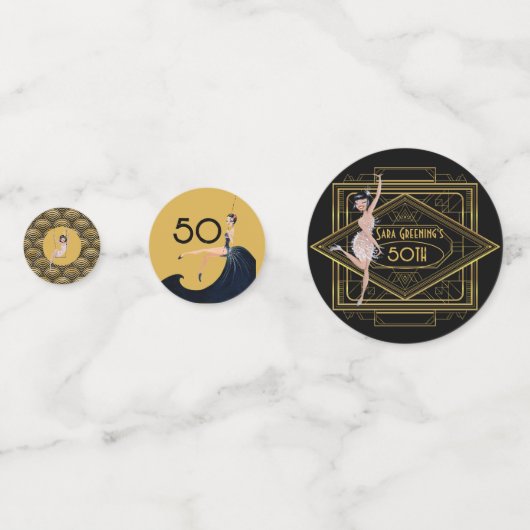 1920年ギャツビーで20代のフラッパ素晴らしーを吹き鳴らす コンフェッティ (正面)