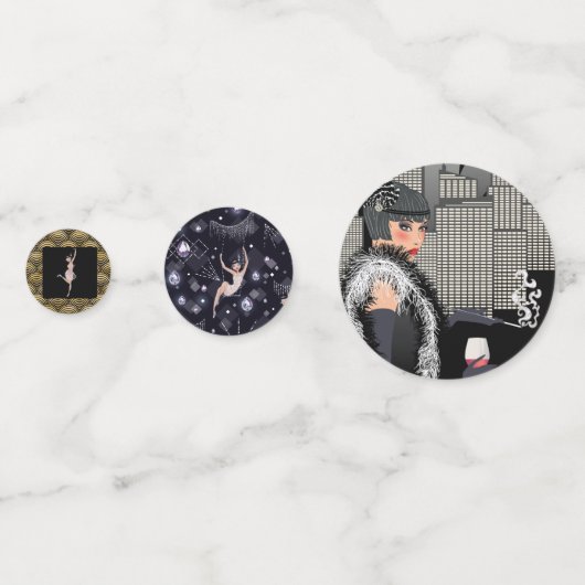 1920年ギャツビーで20代のフラッパ素晴らしーを吹き鳴らす コンフェッティ (裏面)