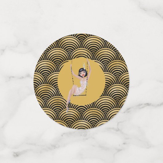 1920年ギャツビーで20代のフラッパ素晴らしーを吹き鳴らす コンフェッティ (スモール正面)