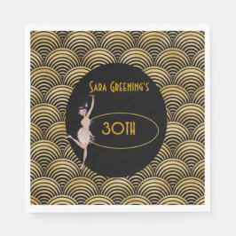 1920年ギャツビーで20代のフラッパ素晴らしーを吹き鳴らす スタンダードランチョンナプキン