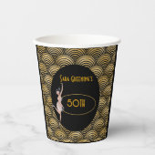 1920年ギャツビーで20代のフラッパ素晴らしーを吹き鳴らす 紙コップ (正面)