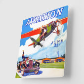 1920年クラシック代のレトロ航空 スクエア壁時計 (傾斜)