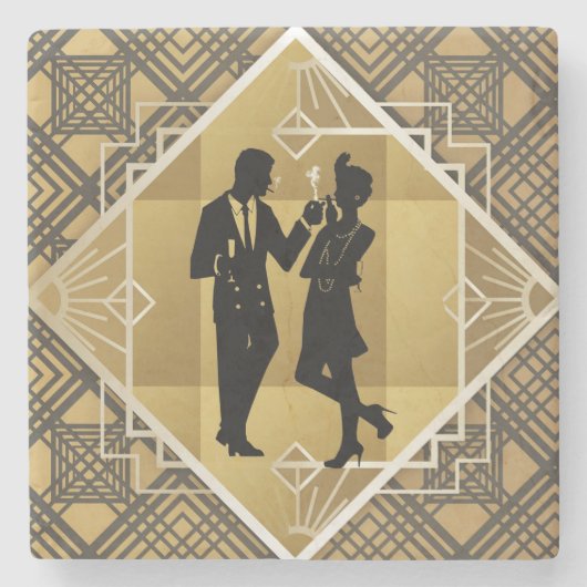 1920年スタイル。アールデコ ストーンコースター (正面)