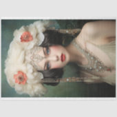 1920年フラッパー、愛らしい女性、ポートレートアート 薄葉紙 (正面)