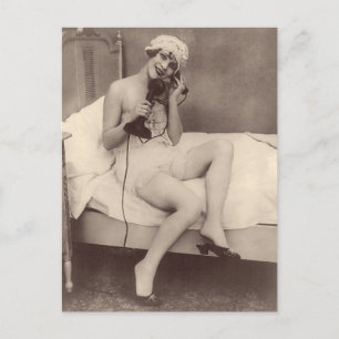 1920年フランスの代風の小娘はがき ポストカード