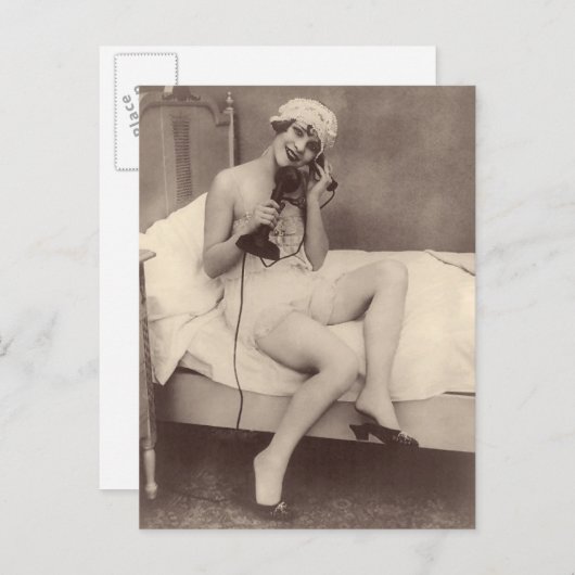 1920年フランスの代風の小娘はがき ポストカード (正面/裏面)