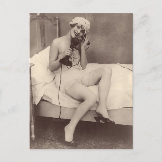 1920年フランスの代風の小娘はがき ポストカード (正面)