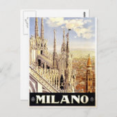 1920年ミラノ イタリア旅行ポスター ポストカード (正面/裏面)