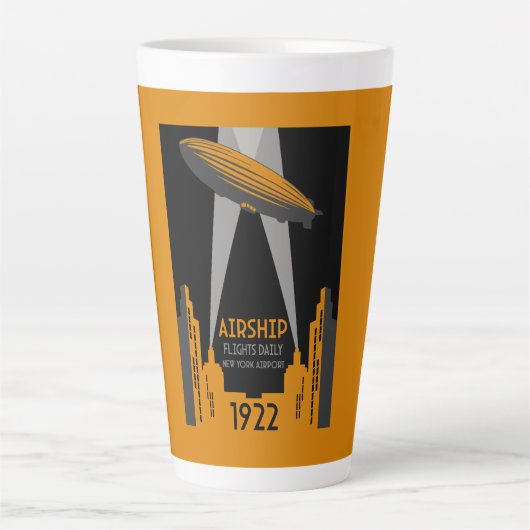 1920年レトロ飛行船 カフェラテマグ (正面)