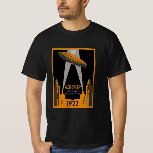 1920年レトロ飛行船 Tシャツ (正面)