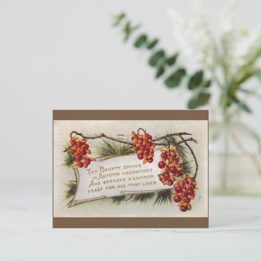 1920年ヴィンテージ感謝祭の秋の木 ポストカード (スタンド正面)