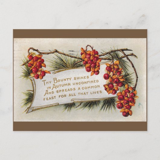 1920年ヴィンテージ感謝祭の秋の木 ポストカード (正面)