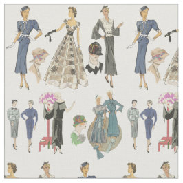 1920年代および30年代のファッションアートイラスト ファブリック