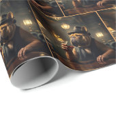 1920年代にウイスキーを飲むブルドッグ ラッピングペーパー (ロールコーナー)