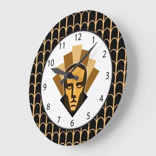 1920年代に轟く20代スタイル像の紋章 ラージ壁時計 (傾斜)