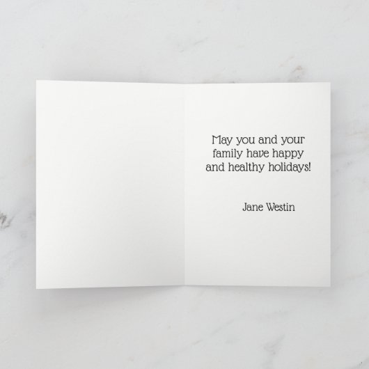 1920年代のおしゃれ女性のスキー旅行BW シーズンカード (内部)