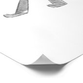 1920年代のおしゃれ女性のスキー旅行BW ポスター (角)