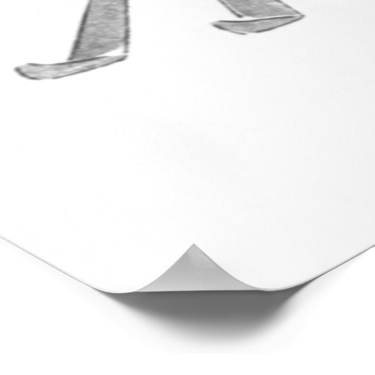 1920年代のおしゃれ女性のスキー旅行BW ポスター (角)