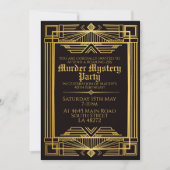 1920年代のアートデコ殺人ミステリー誕生日パーティー 招待状 (正面)