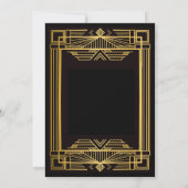 1920年代のアートデコ殺人ミステリー誕生日 招待状 (裏面)